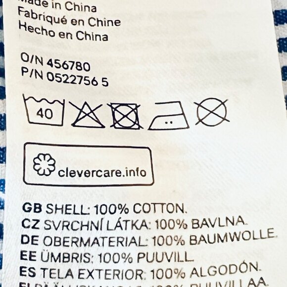 H&M Divided Women's Pull-over Striped Long Shirt Dress Blue/White Cotton Size 4 - Picture 8 of 10